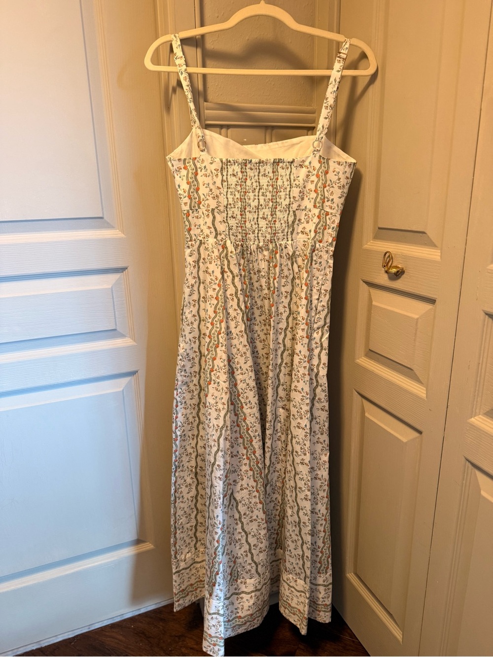 Hill House Midi Dress in White and Sage Floral - Picture 7 of 7